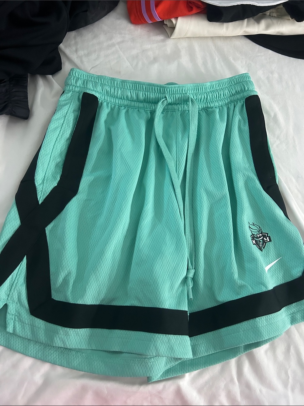 Nike Mint Green New York Liberty Basketball Shorts with Black Trim